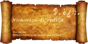 Vinkovics Árpád névjegykártya